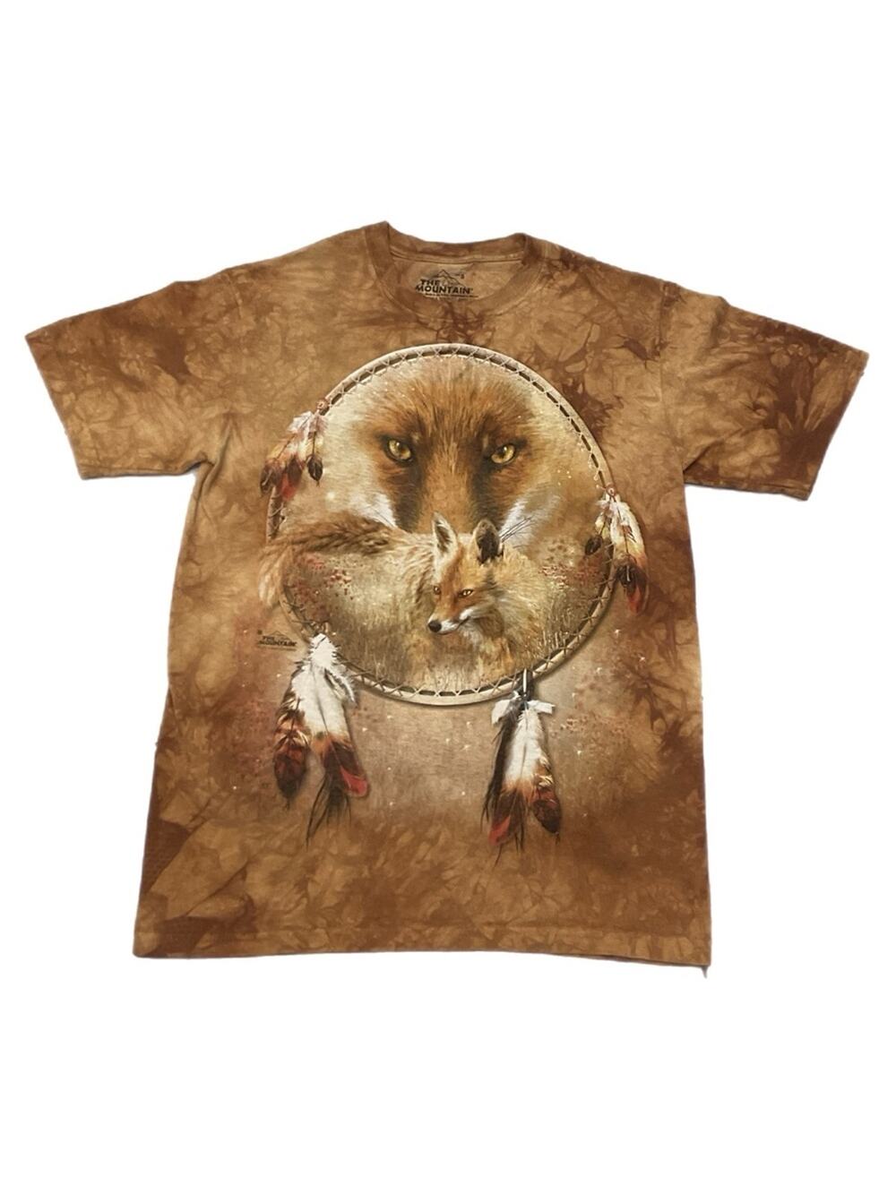 The Mountain Fox Dream Catcher Tie Dye Graphic USA T-Shirt